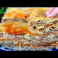 Свекровь научила, теперь кто пробуют просят рецепт! Съедаются в один миг! Узбекская мясная лепешка!