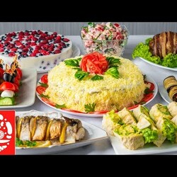 МЕНЮ на День Рождения. Готовлю 8 блюд. ПРАЗДНИЧНЫЙ СТОЛ: Торт, Салат, Закуски