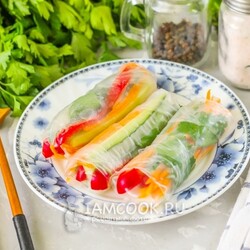 Спринг-роллы с овощами — рецепт с фото