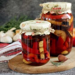 Маринованные баклажаны с болгарским перцем на зиму