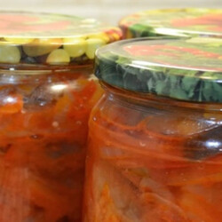 Баклажаны 4х4 с перцем помидорами и луком на зиму