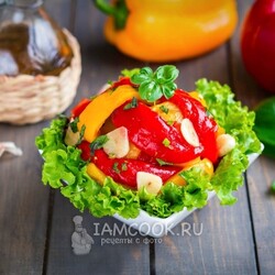 Перец маринованный с чесноком и укропом в холодильник