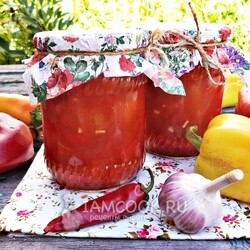 Лечо из перца в томате с чесноком на зиму