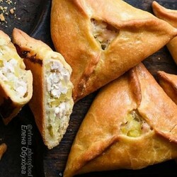 Курник с курицей и картошкой с песочным тестом