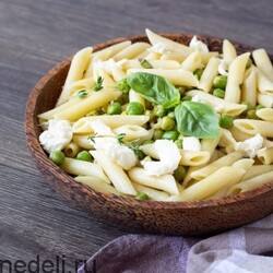 Паста с зеленым горошком и моцареллой | Меню недели