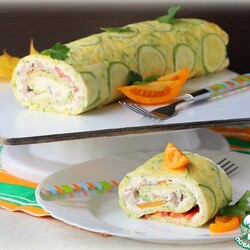 Праздничный кабачковый рулет