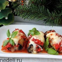 Рецепт рулетиков из баклажана с фаршем | Меню недели