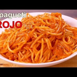 ESPAGUETI ROJO CON TOMATE - recetas de cocina faciles rapidas y economicas de hacer