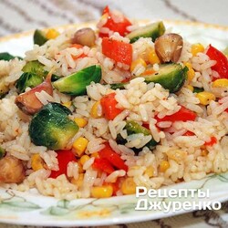 Гарнир из риса и овощей - отлично подходит к мясу - рецепты Джуренко