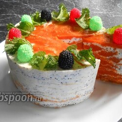 Творожно-морковный торт без выпечки