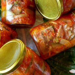 Закуска из кабачков в томатной заливке на зиму. Пошаговый рецепт с фото