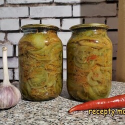 Зелёные помидоры по-корейски на зиму