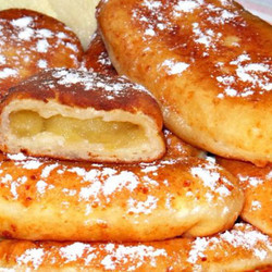 Пирожки из творожного теста с яблоками на сковородке. Очень нежные и вкусные!