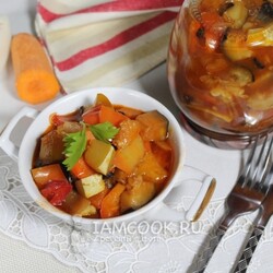 Соте из баклажанов и кабачков на зиму — рецепт с фото