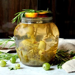 Компот "Тархун" из крыжовника на зиму