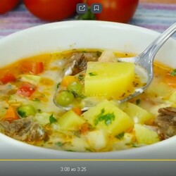Овощной суп с говядиной!