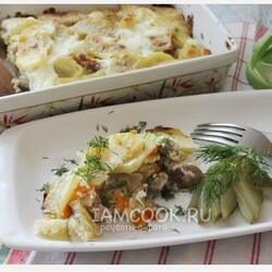 Картошка с мясом слоями в духовке  — рецепт с фото