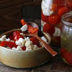 Цветная капуста с помидорами на зиму, пошаговый рецепт с фото на 47 ккал