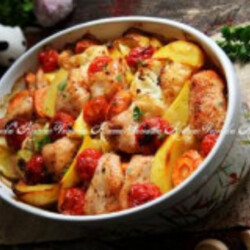 Филе индейки с овощами в духовке