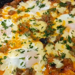 Яичница с баклажанами