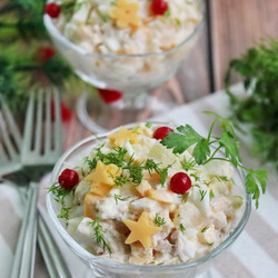 Салат: курица ананас яйца