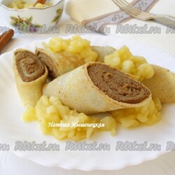 Блины с начинкой из печени