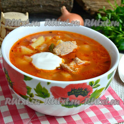 Рассольник со свининой