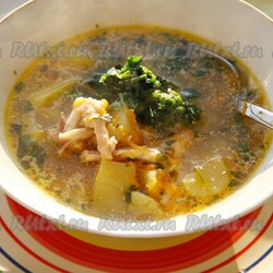 Рецепт ухи на курином бульоне