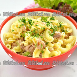 Макароны по-флотски с консервированным тунцом !