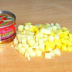 Рыбные консервы с картошкой (горячее блюдо)