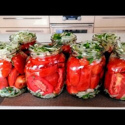 Заготовка Помидоров на Зиму! Полтавский салат с луком и зеленью