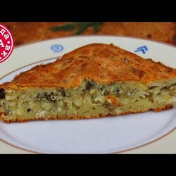 Заливной пирог с рыбой. Пирог на кефире