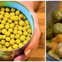 Салат из баночки горошка и 3 яиц.