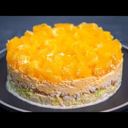 Салат с куриной грудкой и апельсинами