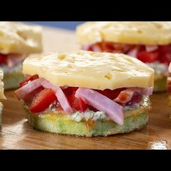 Кабачки, ветчина и сыр