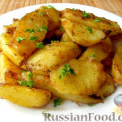 Рецепт: Румяная картошечка в соевом соусе, запечённая в духовке на RussianFood.com