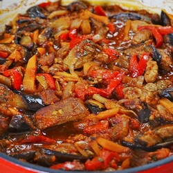 Мясо с баклажанами по-грузински. Ароматная вкуснятина!