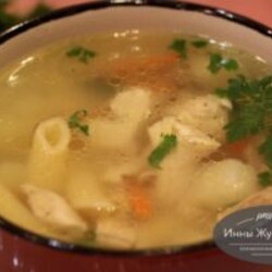 Куриный суп с макаронами (крупной пастой) и картофелем на каждый день