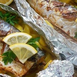 Скумбрия запеченная с картофелем