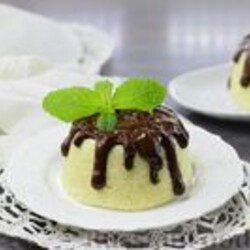 Творожно-шоколадные кексы с бананом, из рисовой муки (в микроволновке)