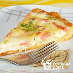 Пирог с луком и ветчиной (киш лорен)