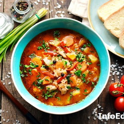 Суп-харчо с курицей и рисом