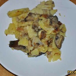 Жареная картошка с лесными грибами
