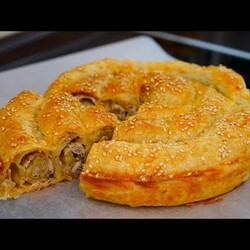 Очень ПРОСТОЙ и ВКУСНЫЙ мясной ПИРОГ  "Улитка"