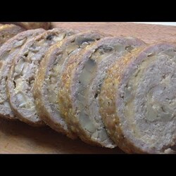 Мясной рулет с грибами и сыром/Meatloaf with mushrooms and cheese