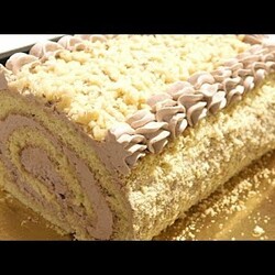 МАСЛЯНЫЙ ЗАВАРНОЙ КРЕМ  Бисквитно - кремовый рулет/Biscuit - cream roll.