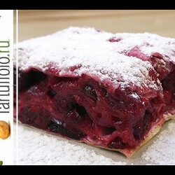 Вишневый слоеный пирог из 3-х!!! ингредиентов. Постный рецепт