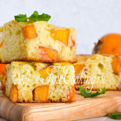 Заливной пирог с хурмой