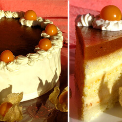 Эксклюзивный бисквитно-муссовый торт апельсин и хурма