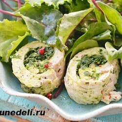 Рулеты из куриной грудки с зеленью | Меню недели